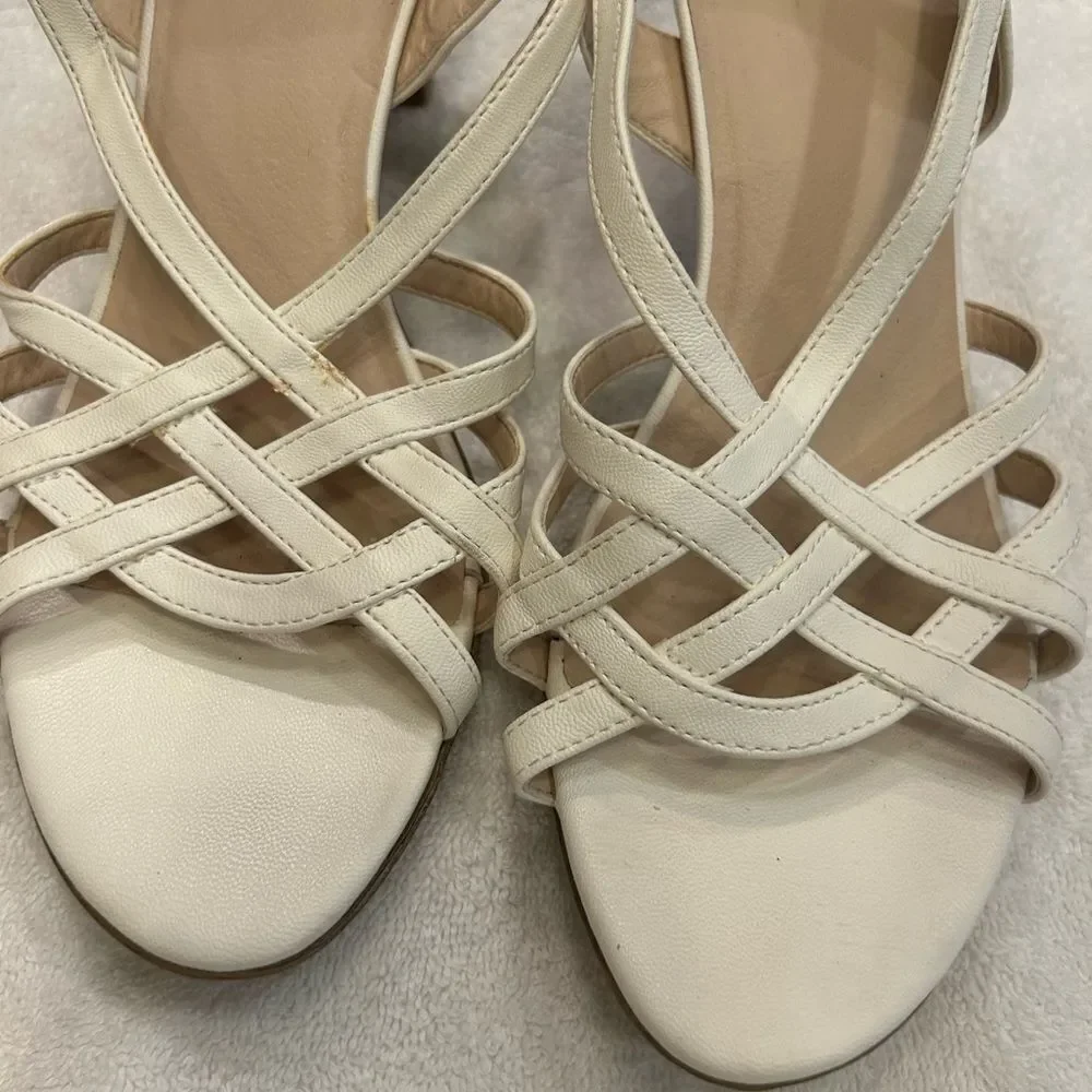 SO Cream Strappy Sandals with Ankle Buckle